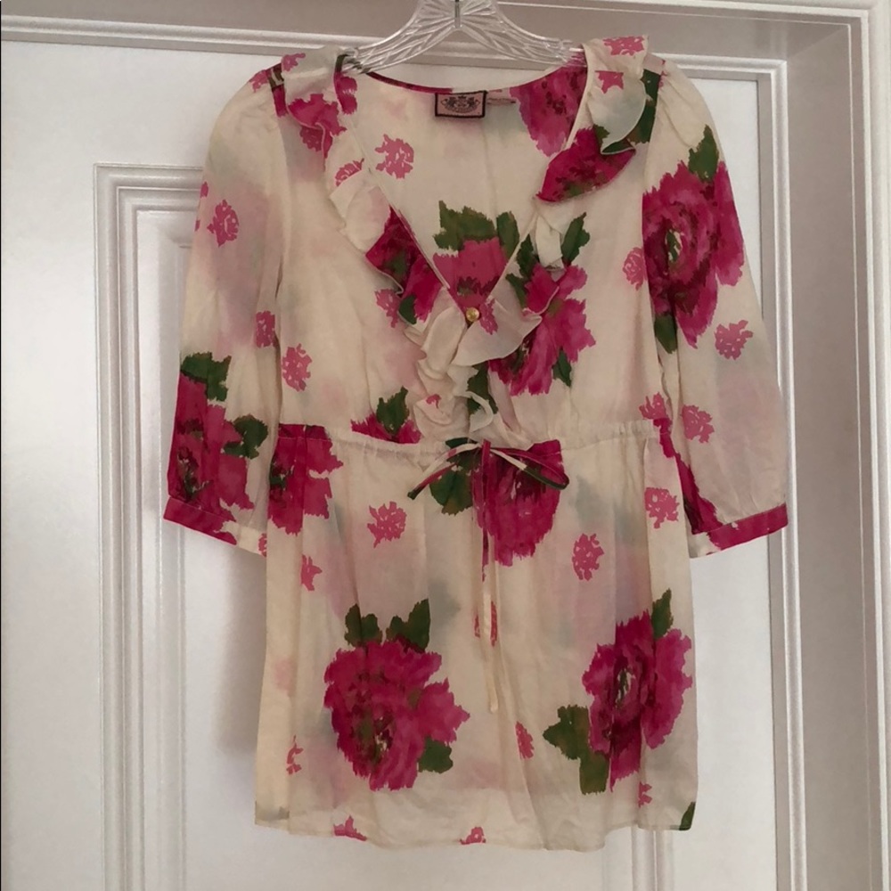 Juicy Couture Pink Floral Blouse